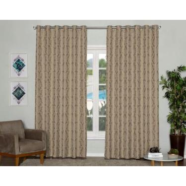 Imagem de Cortina Jacquard 4,00m X 2,70m Semi Blackout Sala Quarto - Raga Decora