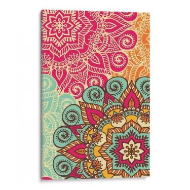 Imagem de Quadro Mandala - Flores Coloridas por Tons Alegres e Marcantes - Mioqu