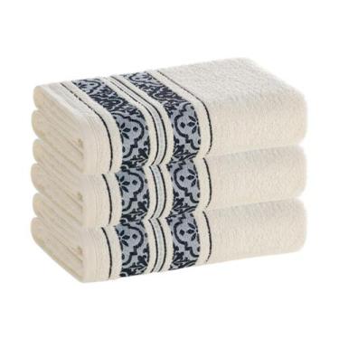 Imagem de Toalha de Rosto Karsten Fio Penteado 3 Peças, Braga Ivory