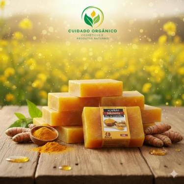 Imagem de Sabonete Facial e Corporal Açafrão e Dolomita 100g  Limpeza Profunda e