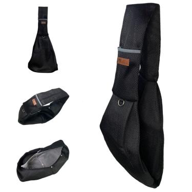 Imagem de Bolsa de Transporte Canguru Cao Gato Pet Animal Malha Respiravel Tira de Ombro Confortavel Tecido Resistente