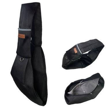 Imagem de Bolsa de Transporte Canguru Cao Gato Pet Animal Malha Respiravel Tira de Ombro Tecido Resistente Confortavel