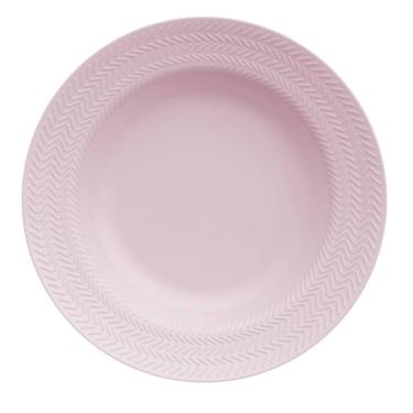 Imagem de Kit 06 Prato Fundo Chevron Rosa Fractal Germer Porcelanas