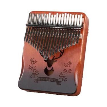 Imagem de Kalimba De Mogno Com 21 Teclas, Piano De Polegar Portátil Para Inician