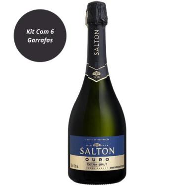 Imagem de Espumante Ouro Extra Brut Salton 750ml Kit Com 6 Garrafas