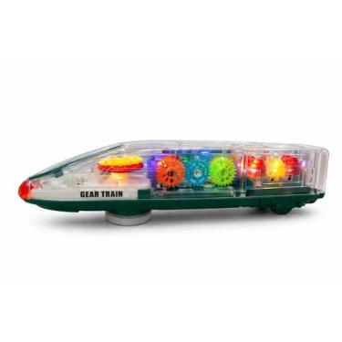 Imagem de Trem Transparente Com Engrenagens Luz Brinquedo Infantil - TOY & TOYS