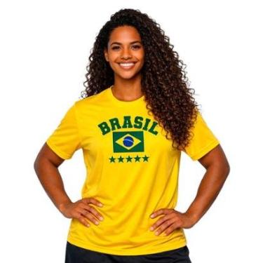 Imagem de Camiseta Manga Curta Feminina Estampa Brasil-Feminino