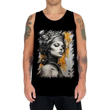 Imagem de Camiseta Regata Pintura a Carvão Mulher Arte Esfumaçada 5 - Kasubeck S