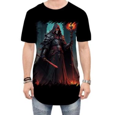 Imagem de Camiseta Longline Lich Ancião Desenhado Magia 6 - Kasubeck Store®, GG