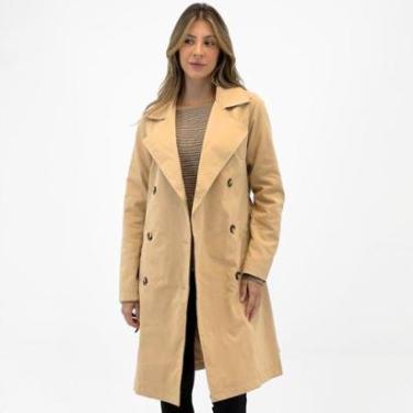 Imagem de Casaco Malwee Trench Coat Longo em Tecido com Cinto Feminino-Feminino