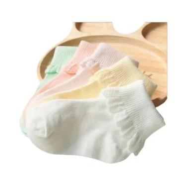 Imagem de Meias De Algodão Para Meninas, 5 Pares, Para Crianças, Bebês, Estudant
