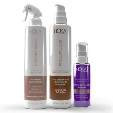 Imagem de Hoka kit poliplus leave-in memorizador 250g + oléo de açai 30ml + blin