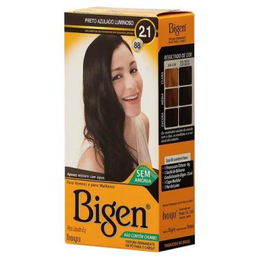 Imagem de Tinta de Cabelo em Pó Bigen 2.1 Preto Azulado Luminoso 6 g - Cless