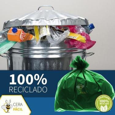 Imagem de Saco de Lixo Verde 100 Litros Super Leve 0 e 02mm para Resíduos Residenciais e Industri...