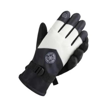 Imagem de Luvas Masculinas Quentes Para Motocicleta, Veludo Espesso, À Prova De 