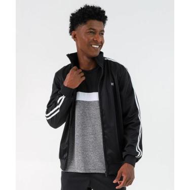 Imagem de Jaqueta Masculina Esportiva Preta com Listras Marisa-49759, Preto, G