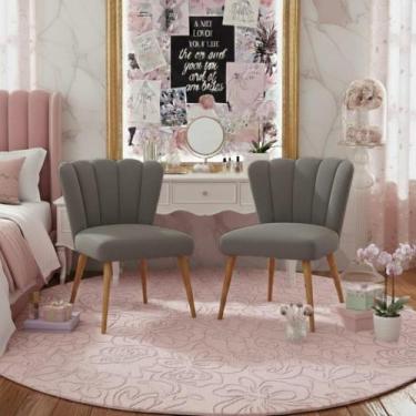 Imagem de Kit 2 Cadeiras Decorativas para Penteadeira Quarto Mesa de Jantar Liz 