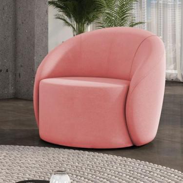 Imagem de Poltrona Decorativa Orgânica Giratória Lua Suede D03 - D Rossi - DRoss