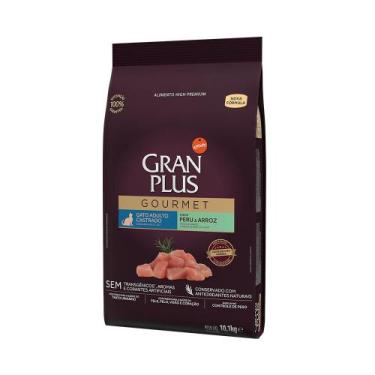 Imagem de Ração Seca GranPlus Gourmet Peru & Arroz para Gatos Adultos Castrados 