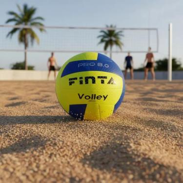 Imagem de Bola Vôlei Profissional Finta Pro 8.0 Tamanho 5 Verde-limão