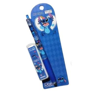 Imagem de Kit Completo Papelaria Kawaii Escolar Escritório Fofo Stitch 7 Itens V