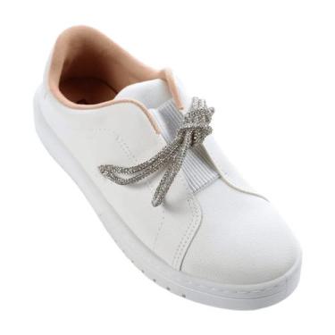 Imagem de Tênis Slip on Feminino Moleca 5791.107, Branco, 38