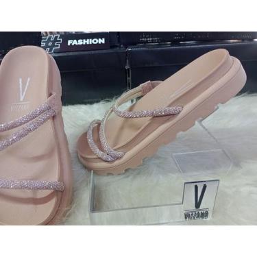 Imagem de Papete Vizzano Tira Pronta com strass 6459118, Nude ouro rosado, 37
