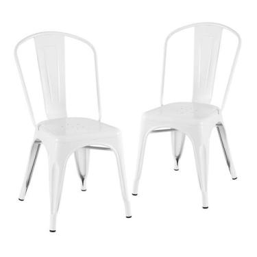 Imagem de Kit 2 Cadeiras Laráz Iron Tolix industrial - Branco - Laraz