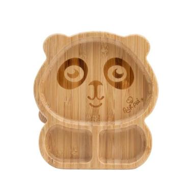 Imagem de Prato Alimentação Refeição Introdução Infantil Bambu com Ventosa de Si