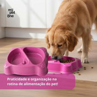 Imagem de Combo 2 Comedouro Duplo Garrafa Adulto 1200mL Mypetone - Rosa