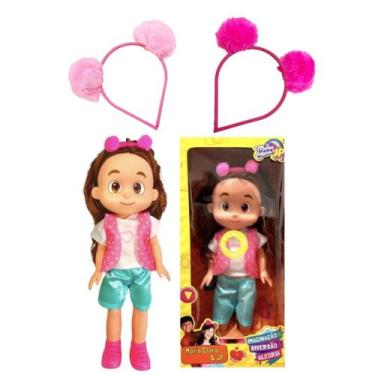 Imagem de Boneca Maria Clara Canta e Fala youtuber +  Tiara infantil pompom - bb