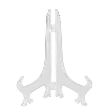 Imagem de GLOGLOW Suportes para Pratos/frutas/bandejas, Expositor Branco Transparente para Pratos, Porta-retratos e Louças, Pacote Com 10, Tamanhos Pequenos e Grandes Disponíveis, Prato de Plástico Dobrável