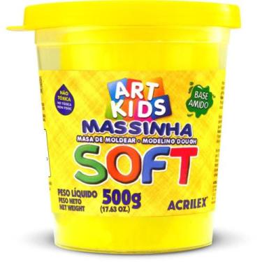 Imagem de Massa para Modelar SOFT 500G Amarelo Limão - Base de Amido - Acrilex