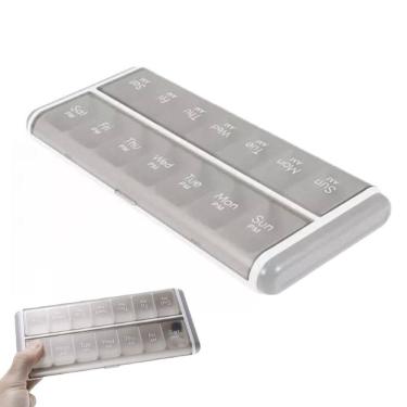 Imagem de Porta Remedio Comprimido Pilula Capsula Divisoria Organizador Semanal Viagem Bolsa Mala Portatil Seguro Resistente