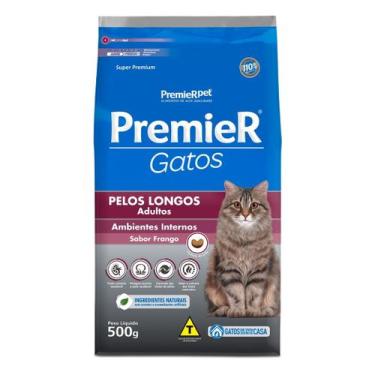Imagem de Ração Premier Pêlos Longos Gatos Adultos sabor Frango 500 g - PREMIER 