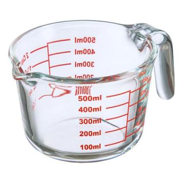 Imagem de Jarra Medidora De Vidro Grosso 5mm Espessura 500ml Com Alça - NoBrand,
