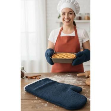 Imagem de 2x Luva Térmica 35cm Cozinha Resistente Altíssima Temperatur - Congrat