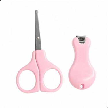Imagem de Kit Manicure Infantil Tesoura Ponta Redonda Cortador Unha Recem Nascido Bebes Criancas Aco Inox Plastico