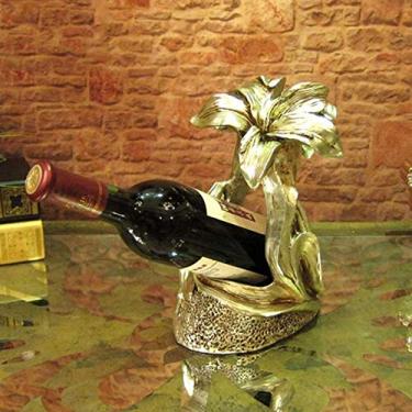 Imagem de Pkfinrd Rack de vinho retrô criativo para decoração de hotel em resina, artesanato para presente de casamento, 19 x 14 x 25 cm