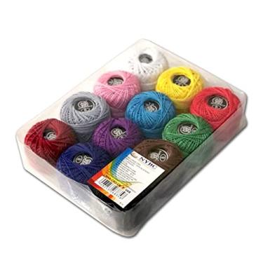 Imagem de NYBC Estojo Linha Bordado Com 12 Rolos De 40m Fino Diversas Cores