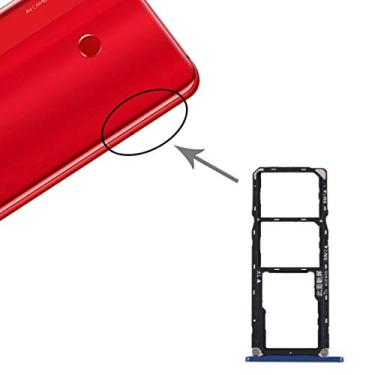 Imagem de Peças de substituição para celular Bandeja de cartão SIM + Bandeja de cartão SIM + Bandeja de cartão micro SD para Huawei Enjoy Max Flex Cable (Cor: Azul)