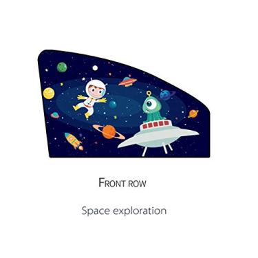 Imagem de Bestgift Cortina magnética para carro com desenho de janela lateral para banco dianteiro ou traseiro azul marinho frente esquerda (80 x 50 cm)