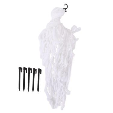 Imagem de Teia de aranha de Halloween ao ar livre, acabamento extra grande, forte, requintado, decoração de teia de aranha para Halloween, outras apresentações para jardins para casas