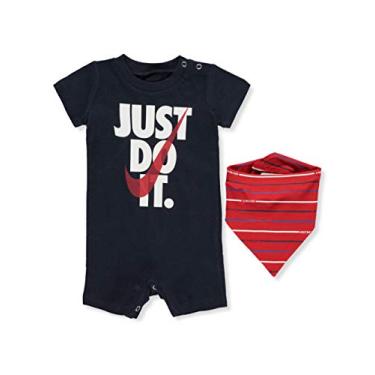Imagem de Nike Conjunto de macacão e babador Baby Just Do It (obsidiana (56F102-695)/branco, 6 meses)