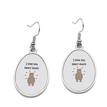 Imagem de Brinco I Love You Beary Much - Brincos com pingente para meninas - Presente de festa de aniversário dos namorados