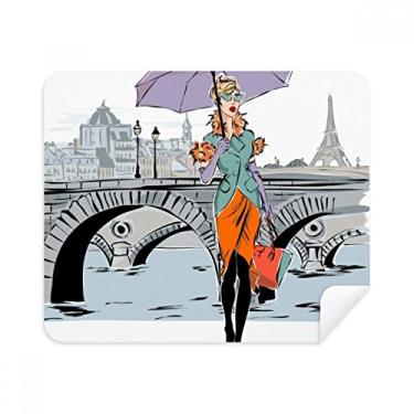 Imagem de Pano de limpeza de tela Lady River Bridge France Mark 2 peças tecido de camurça