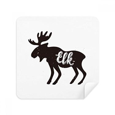 Imagem de Alce preto e branco animal óculos pano pano limpeza de tela tecido camurça pacote com 2