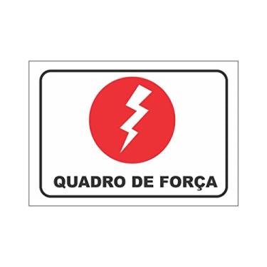 Imagem de Kit 3 Placa Sinalização Portas Quadro de Força 19,5cmx14cm