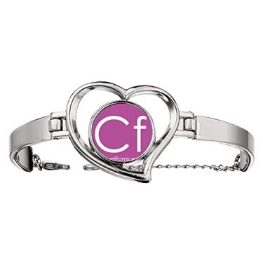 Imagem de N/A N/A Bracelete Chestry Elements Tabela de Período Actinide Californium Cf Pulseira Coração Joia Fio Bangle, medium, metal