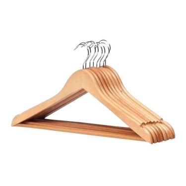 Imagem de Kit 6 Cabides Roupas Madeira Kala